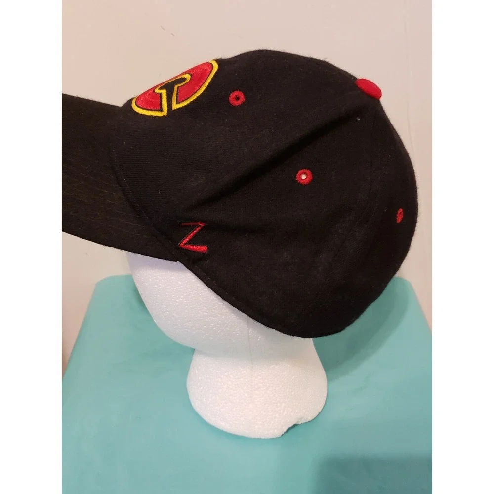 Vtg Calgary Flames Zephyr Graf-X Hat Fitted Size 7 1/8 NHL Hockey Cap Black Wool